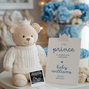Boy Pregnancy Announcement Digital, Baby Announcement, Baby Boy Blue Gender Reveal, Custom Maternity Announcement, Social Media Reveal