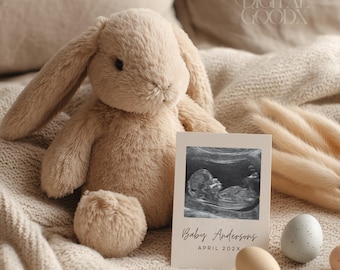 Easter Pregnancy Announcement: Editable Spring Baby Announcement A Little Somebunny is on the way Social Media Canva Template (Digital)
