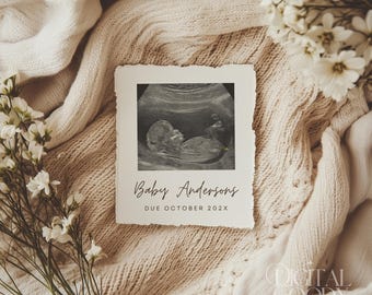 Modèle de faire-part de grossesse simple et minimaliste numérique moderne, neutre entre les sexes, Boho, faire-part de bébé sur les réseaux sociaux