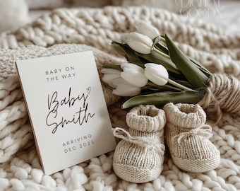 Minimalist Digital Pregnancy Announcement Ultrasound Baby Reveal Editable Canva Template Modern Social Media Pregnancy Announcement