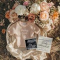 Baby Girl Pregnancy Announcement Digital Floral Garden Reveal Editable Template Flowers Design for Social Media Vintage Floral Baby Reveal