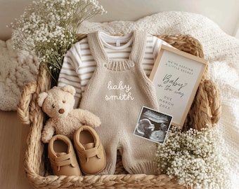 Minimalist Digital Pregnancy Announcement Ultrasound Baby Reveal Editable Canva Template Modern Social Media Pregnancy Announcement