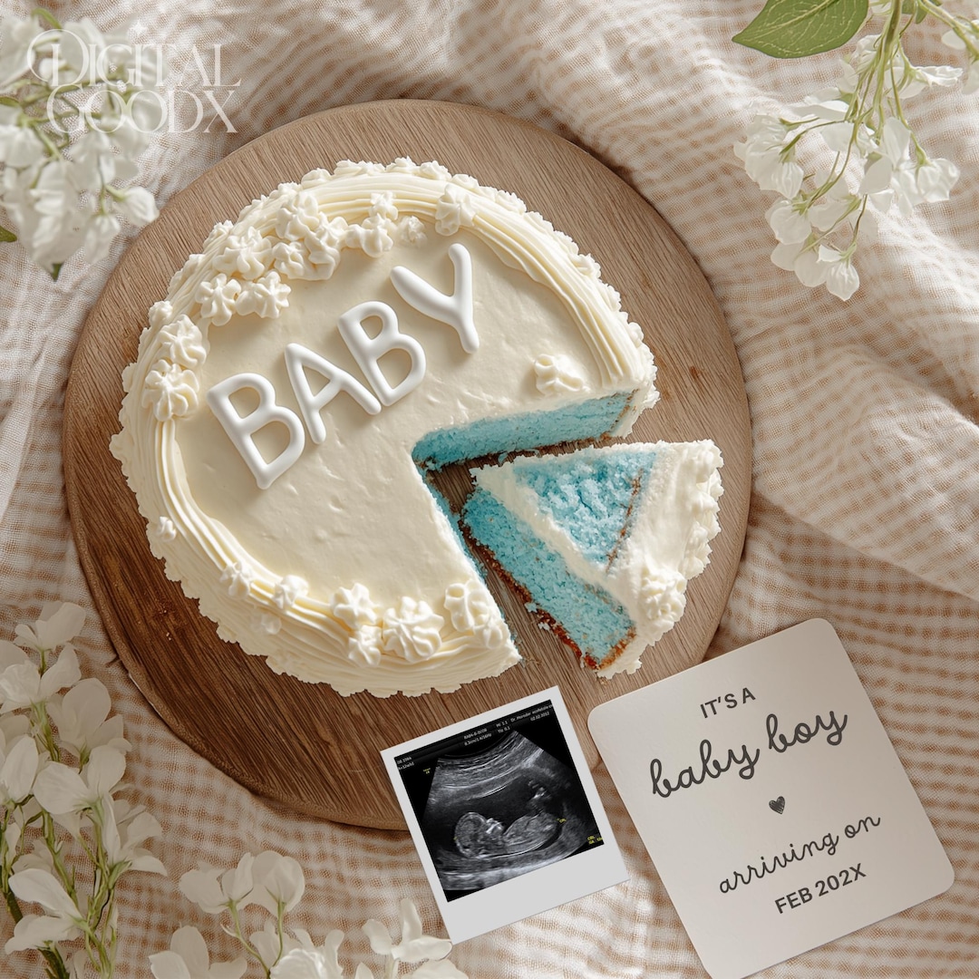 It’s a Boy Pregnancy Announcement Cake Baby Reveal Digital Blue Gender — free download