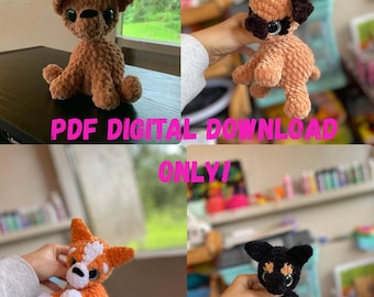 4 Crochet Puppy Patterns Bundle – Beginner Amigurumi Dog Plush PDF (Digital Download)