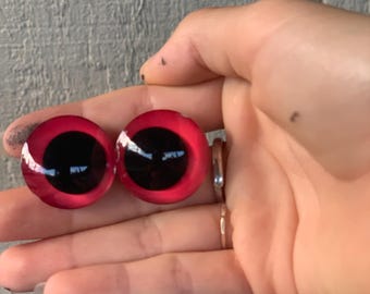 glow in the dark pink sinker eyes for amigurumi plushies crochet