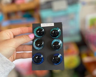 Mixed Blue Sinker Eyes – Amigurumi Plush Doll Safety Eyes (25mm 20mm 18mm)