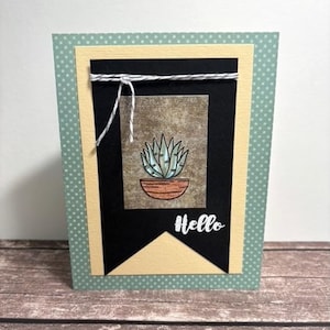 Hello Succulent Handmade Card
