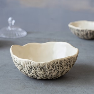 Natural White Ceramic soup bowl Handmade pottery Ice cream bowl Rustic dinnerware Organic Tableware