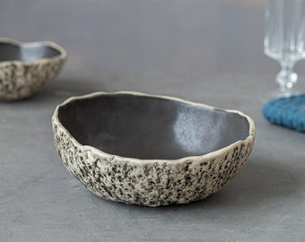 Ramen Bowl Black bowl Handmade pottery bowls Ceramic bowls Soup bowls Dishwasher safe dinnerware