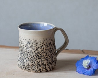 Handmade mug 10.Oz "Waterfall" Ceramic coffee mug Stoneware mug Wheel-thrown pottery