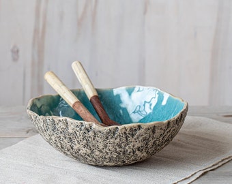 The best salad bowl! Dishwasher safe Handmade ceramics Organic pottery Lovely centrepiece