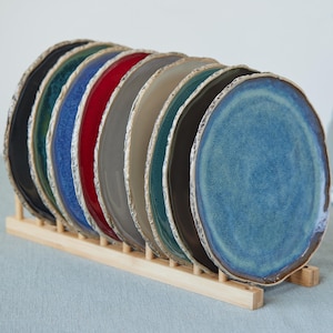 Assiettes en poterie | Assiettes déjeuner | Assiettes en céramique faites main | Assiettes - Vaisselle - Grès - Lavable au lave-vaisselle