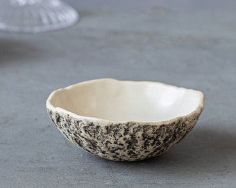 Natural white ceramic bowl Handmade pottery Organic stoneware Tapas bowl Handmade with love