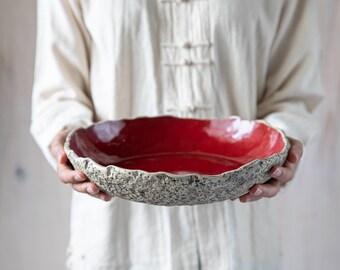 Salad Bowl Handmade ceramic serving bowl High quality fruit bowl Wedding gift Centerpiece Decorative bowl Fine dining