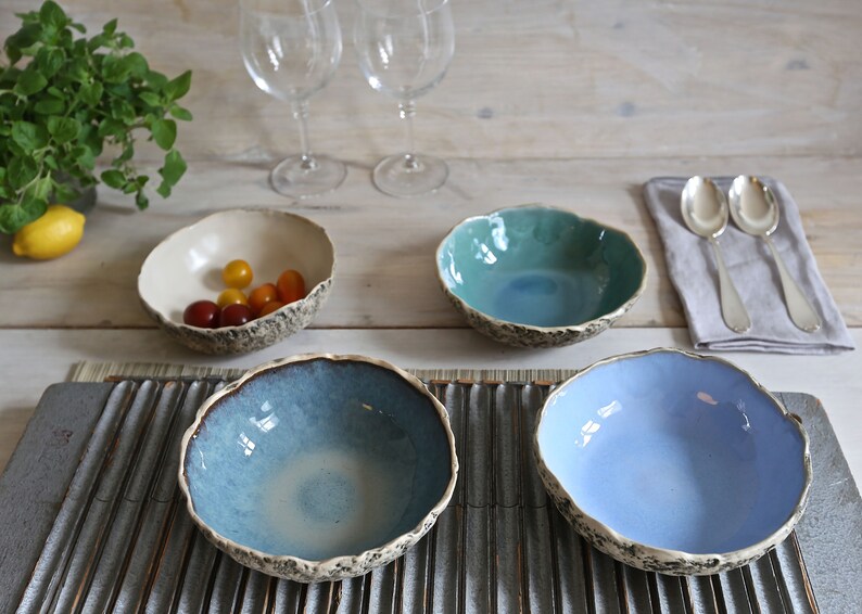 Set of 2 ceramic soup bowls pottery ramen bowl handmade muesli bowl stoneware