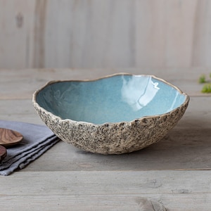 Handmade 11&quot; serving bowl Ceramic salad bowl Decorative bowl Fruit bowl Rustic Bowl