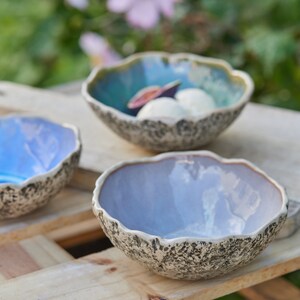 Handmade pottery bowl Ceramic dessert bowl Colourful green glaze image 10