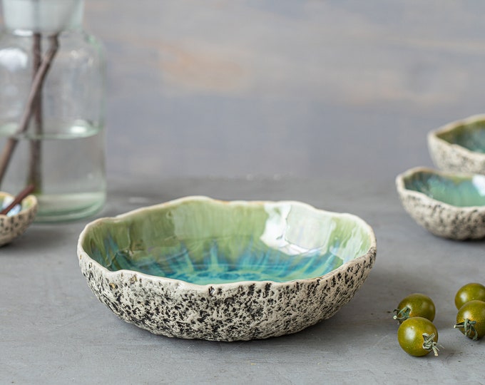 Handmade ceramic bowl in unique colors Ceramic pasta bowl Durable pottery Luxury dinnerware Organic stoneware
