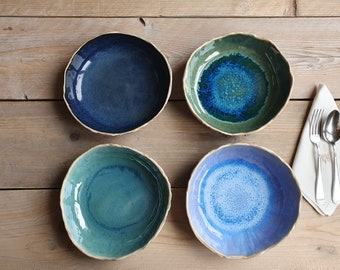 Ramen bowls | Poké bowls | SALE | Read description well | Set "Deep Sea"| SET of 4 pasta bowls | Handmade pottery