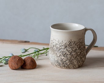 Handmade mug Large coffee mug Cappuccino cup Natural White mug Tea Mug