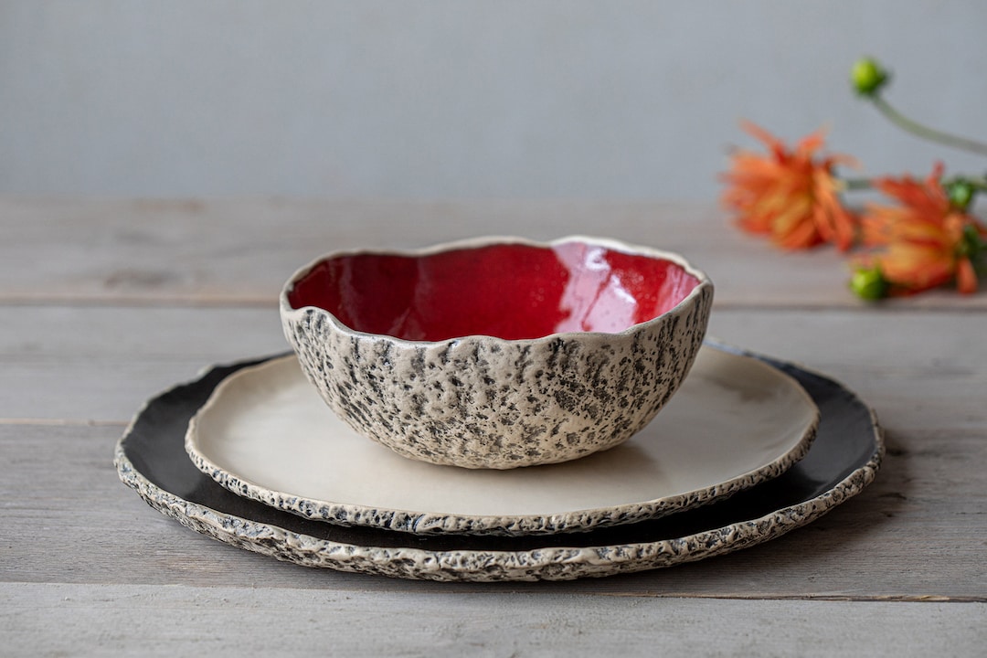 Handmade Organic Dinnerware Set Ceramic Dinner Set Stoneware Pottery