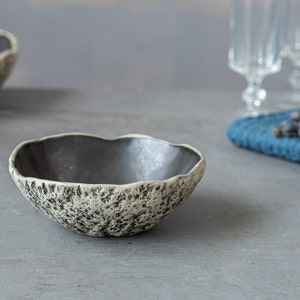 Blue Dessert Bowl Handmade Ceramic Snack Bowl Ice cream bowl Fruit bowl Pottery Bowl image 2