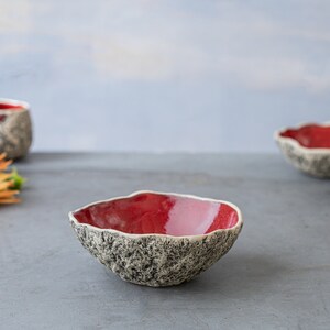 Set of 2 ceramic bowls Dessert bowl Ice cream bowls Organic stoneware Handmade ceramics Handmade with love 2x Playful Red