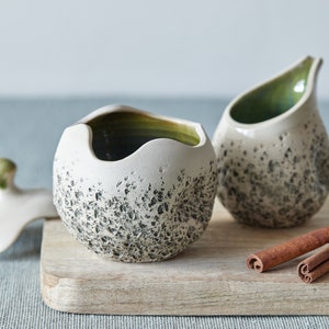 Sugar bowl & creamer jug Handmade ceramic sugar and milk set Unique gift! Red pottery Studio pottery Dishwasher safe image 8