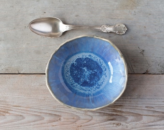 Ceramic soup bowl &quot;Waterfall&quot; Handmade pottery Ramen bowl Rustic dinnerware Organic Tableware