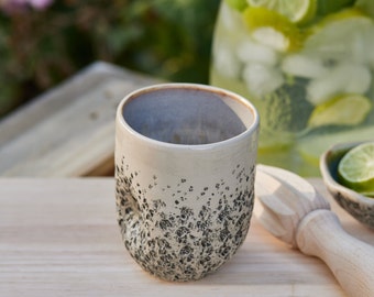 Handmade Tumbler Wheel thrown ceramics Coffee Tumbler Organic Tumbler