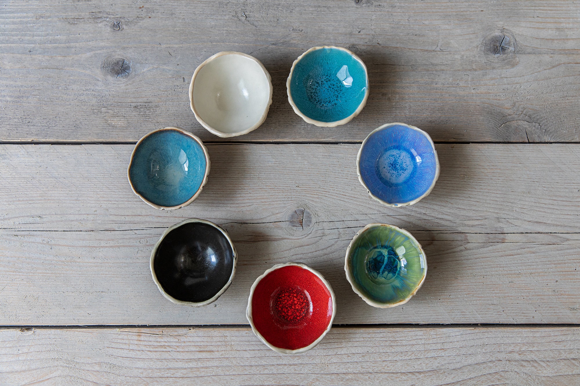 Set of 7 small ceramic bowls Enjoy all the colours Etsy