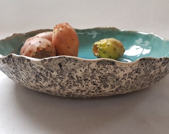 Low Salad Bowl | Handmade Serving Bowl | Ceramic Fruit Bowl | Wedding Gift | Centerpiece | Decorative bowl | Organic bowl | Rustic Bowl