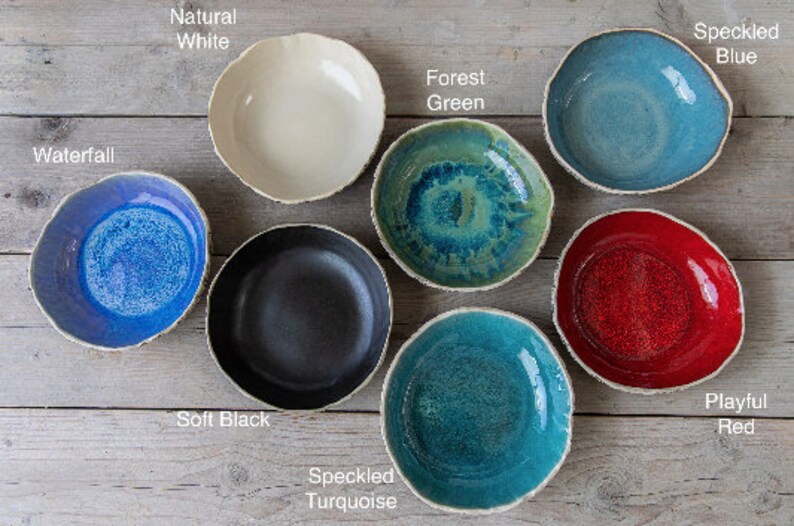 FOUR unique pasta bowls SET Organic shaped ceramics Handmade Etsy
