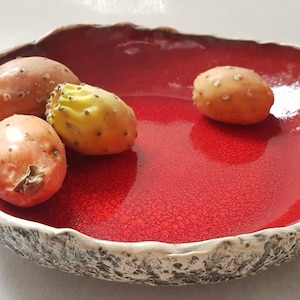 Low Ceramic Serving Bowl | Handmade Bowl | Ceramic Fruit Bowl | Wedding Gift | Centerpiece | Decorative bowl | Organic bowl | Rustic Bowl