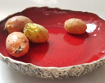 Low Ceramic Serving Bowl | Handmade Bowl | Ceramic Fruit Bowl | Wedding Gift | Centerpiece | Decorative bowl | Organic bowl | Rustic Bowl