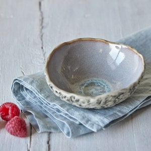 Blue Dessert Bowl Handmade Ceramic Snack Bowl Ice cream bowl Fruit bowl Pottery Bowl Hazy Taupe