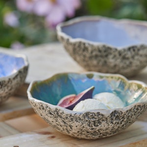 Blue Dessert Bowl Handmade Ceramic Snack Bowl Ice cream bowl Fruit bowl Pottery Bowl image 9