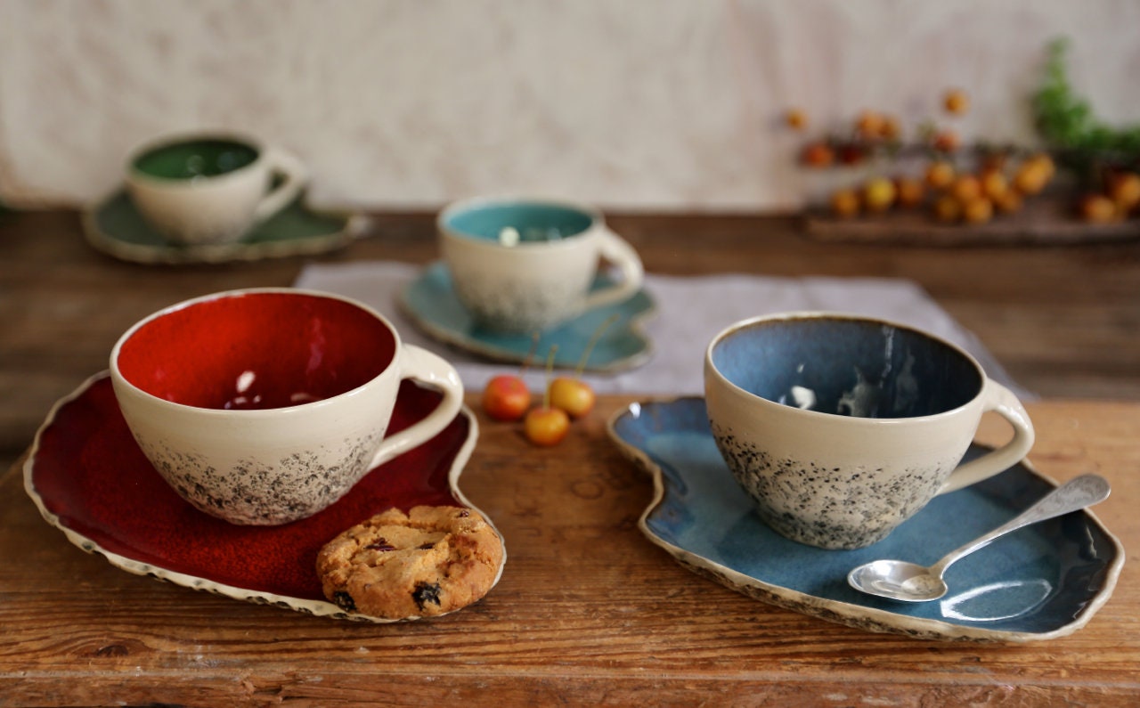 Ceramic Coffee Cup Saucer Set Cup and Saucer for Tea & Coffee