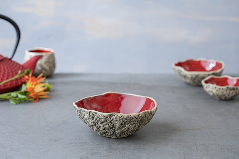 Ceramic bowl Ice cream bowl Handmade pottery Dessert bowl For your summer table Playful Red