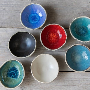 Set of 6 organic shaped bowls Ceramic bowls Snack Bowls Dipping Bowls Summer table Housewarming gift