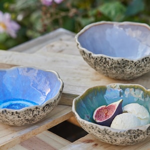 Set of 2 ceramic bowls Dessert bowl Ice cream bowls Organic stoneware Handmade ceramics Handmade with love image 1