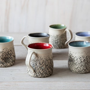 SET OF 6 Handmade mugs  Rustic ceramic mugs Organic mug Handcrafted pottery Unique gift