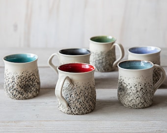 SET OF 6 Handmade mugs  Rustic ceramic mugs Organic mug Handcrafted pottery Unique gift