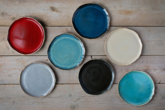 Ceramica roja Plato llano Ceramica hecha a mano Platos de gres Vajilla organica Etsy Mexico