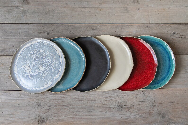 Blue dinner plate Rustic dinnerware Handmade ceramics Etsy