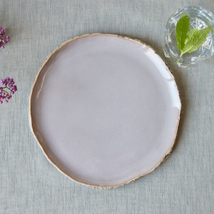 Taupe Side-plate Ceramic lunch plate Handmade Stoneware Steingut geschirr Unique tableware