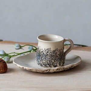 Organic Espresso Cup | Wheel Thrown Cup | Handmade Mini Mug | Cup and Saucer | Macchiato Cup
