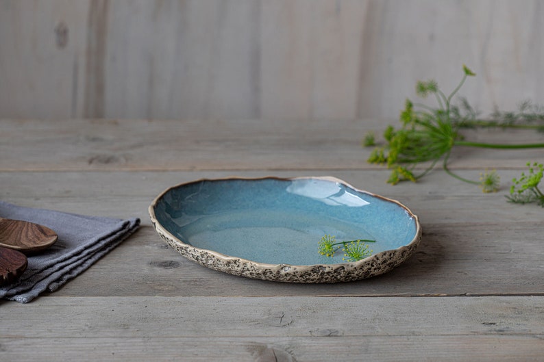Handmade ceramic serving platter Organic pottery handmade with love in three glaze options image 3