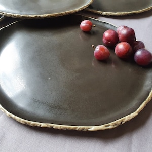 Discount!! Seconds ceramics | Black dinner plate | Handmade pottery plates | Stoneware plates | SALE
