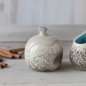 Sugar bowl & creamer jug Handmade ceramic sugar and milk set Unique gift! Red pottery Studio pottery Dishwasher safe image 5